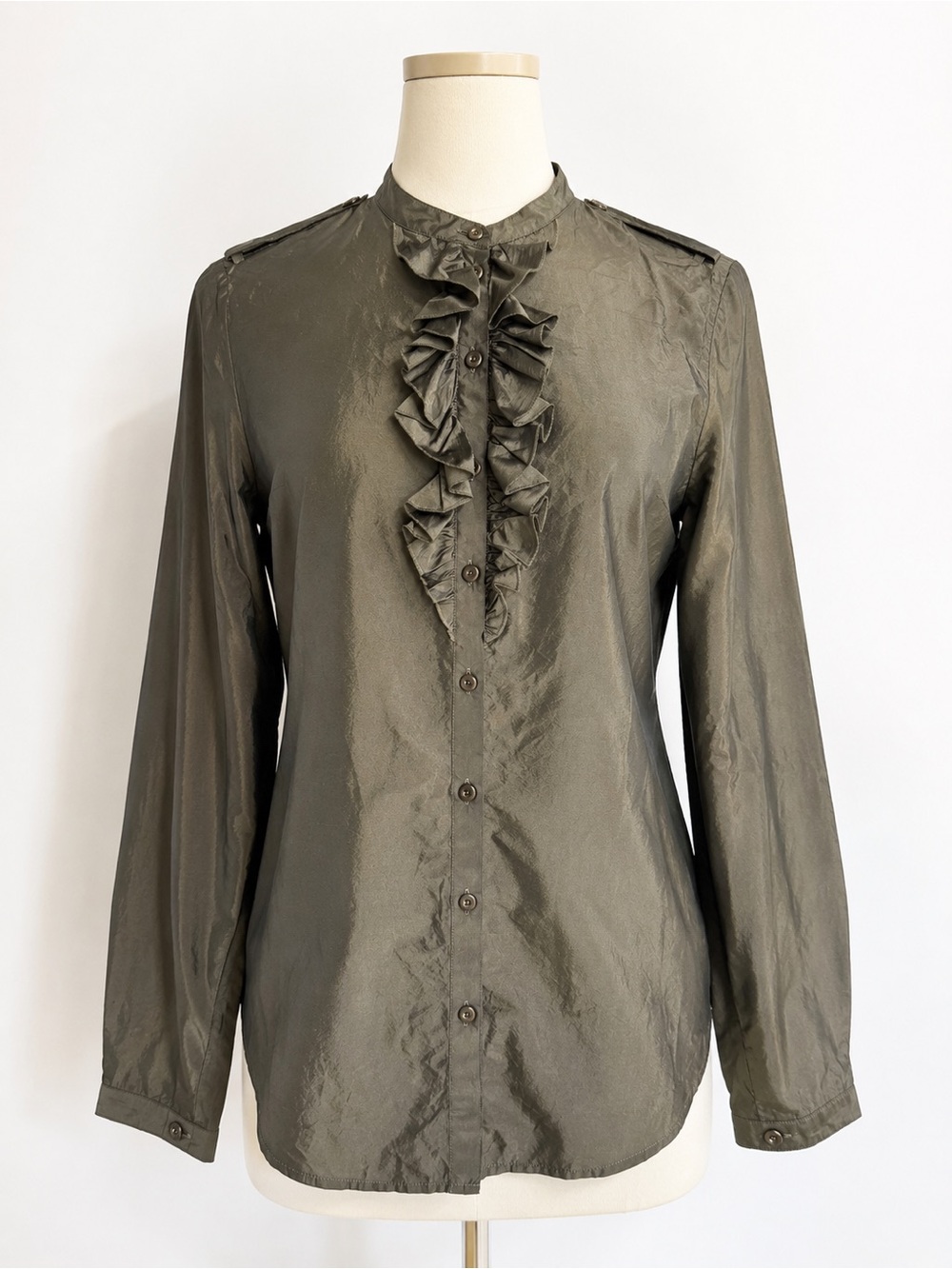 Authentic Women’s Burberry Ruffle Front Blouse Size 12